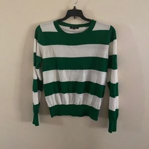 Forever 21 striped green and white shirt